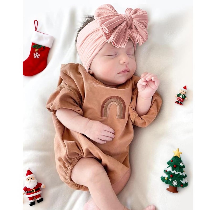 Niceye Handmade Baby Headbands Soft Stretchy Nylon Hair Bands with Bows for Newborn Infant Baby Toddler Girls- Pack of 6 - Image 4